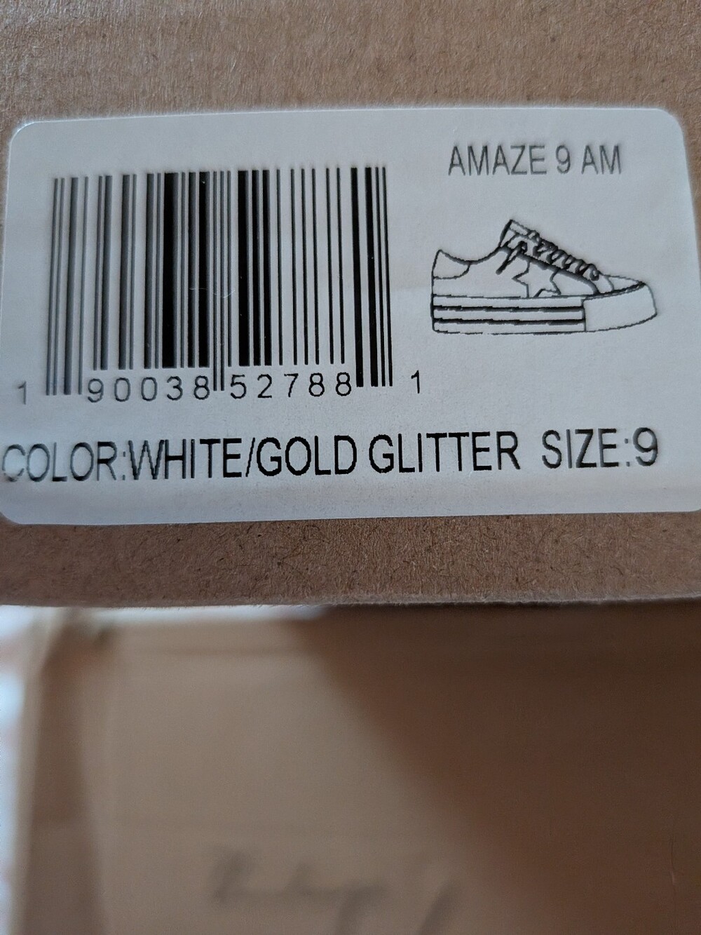 Vintage Havana "Amaze 9" White/Gold Glitter Size 9 - Picture 2 of 8